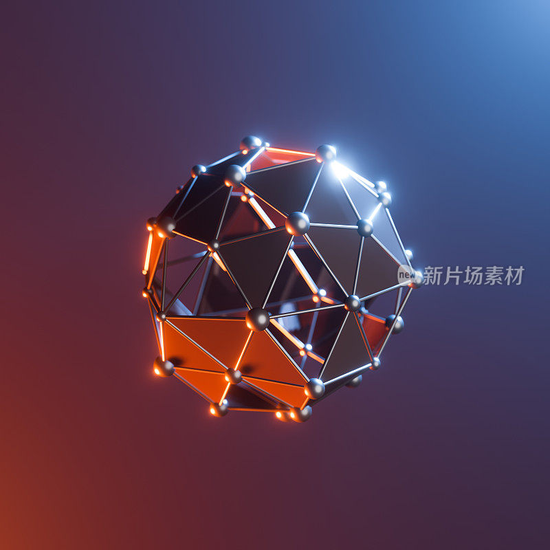 一个概念的分子在微背景- 3D渲染